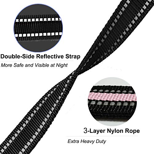 Nylon Short Traffic Leash with Padded Handle (Wide-Black)