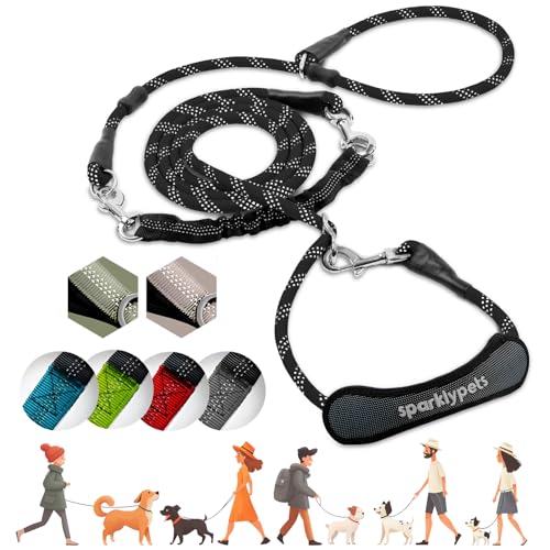 Bungee Rope Handsfree Leash for 1 Dog Medium & Large (Black)