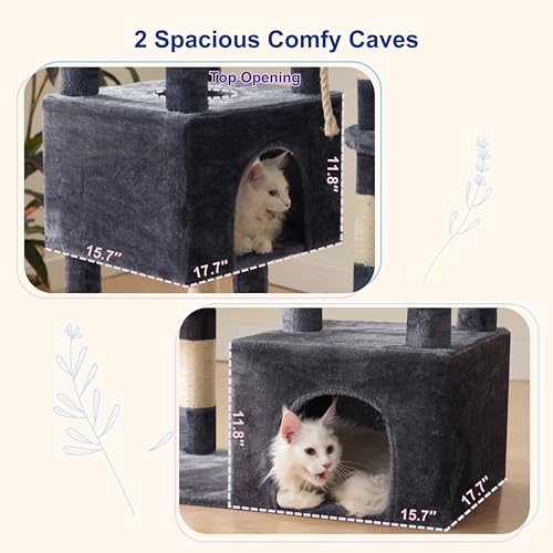 Maine Coon Cat Tree (68.5 inches / Dark Gray)