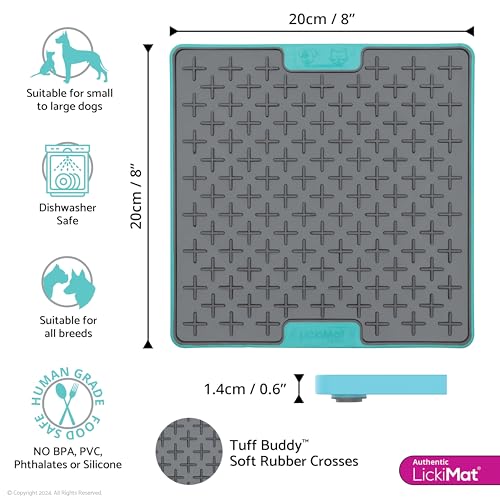 Tuff Buddy Slow Feeder Lick Mat for Dogs (Turquoise)
