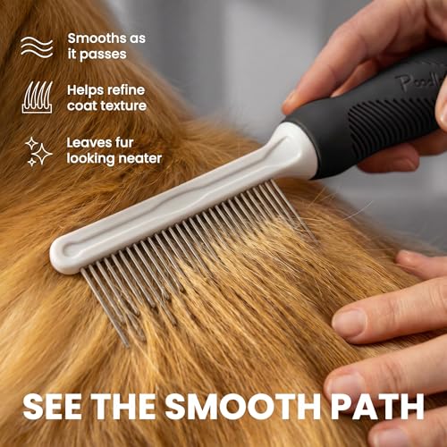 Poodle Pet Dog Combs for Grooming Matting (Black / Detangling Pet Comb)