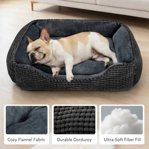 X Large Dog Bed for Large (Black / XL(35’’x 25’’x 9’'))