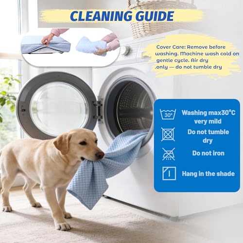Cooling Dog Bed for Large Dogs (Blue / XX-Large-47"x 29" x 3.5")
