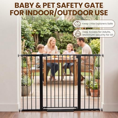 36" Extra Tall Baby Gate for Stairs (Black / 29.7-54.2"W x 36"H)