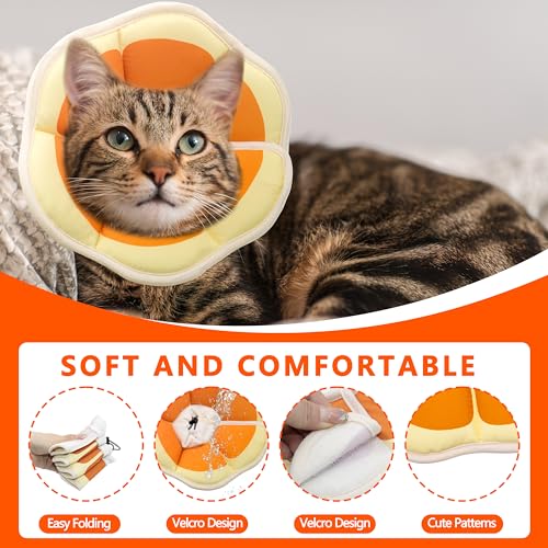 Soft Adjustable Cat Cone Collar (Orange / Medium)