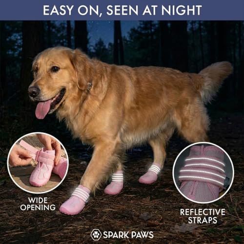 365 Dog Shoes (365 Pink / Size 3: 2"x2.36"(W*L) (Pack of 4))