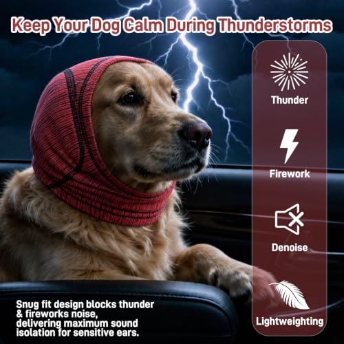 Dog Ear Muffs Noise Protection (Rosered / Large)