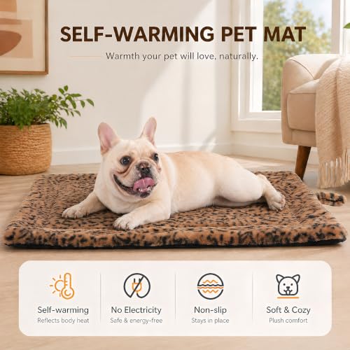 Self Warming Cat Pad for Cats and Dogs (30 x 24 inch / Brown/Black)