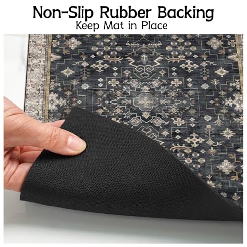 Pet Food Mats for Floor (Black / 24"l X 16"w)