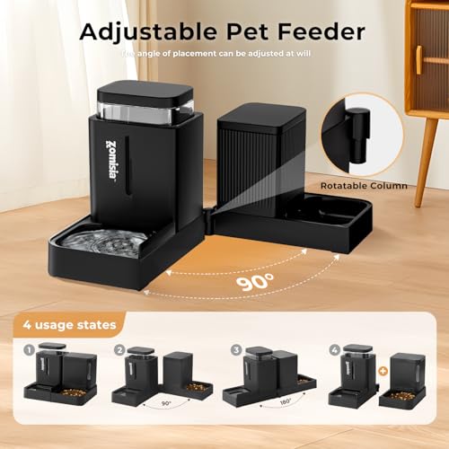 Gravity Cat Feeder and Water Dispenser (0.8 Gallon x 2 / White)