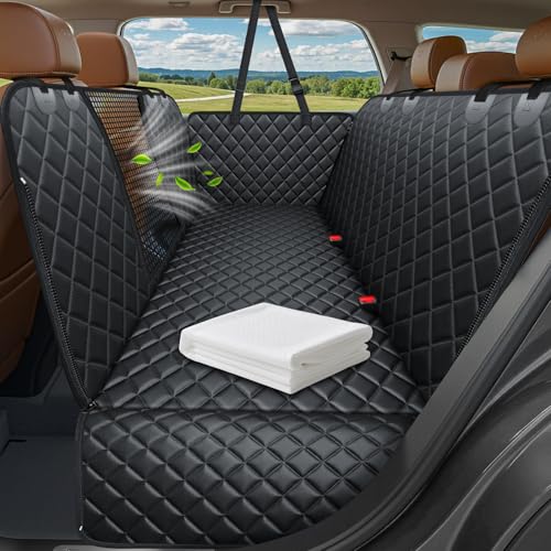 Dog Car Seat Cover for Back Seat (Jet Black / Standard - 54" Length)