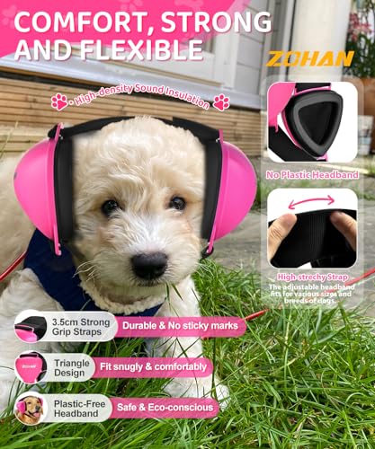 DG02 Dog Ear Muffs Noise Protection (Fuchsia-medium-normal Earpads)