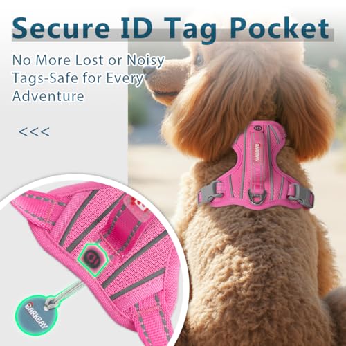 Dog Harness No Pull with ID Tag Pocket (Small(Chest:19.5-26”) / Pink)