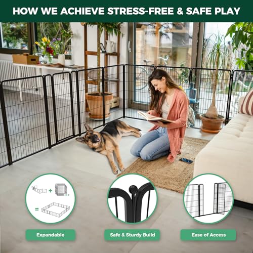 Homeplus Indoor Dog Playpen (Black / 45"H)