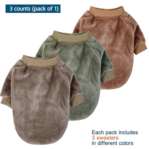 Dog Sweater 3 (Brown,Khaki,Olive / Medium)