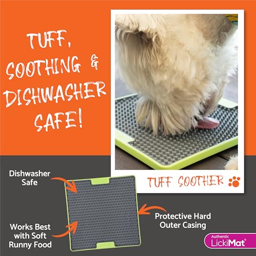 Tuff Soother Slow Feeder Lick Mat for Dogs (Green)