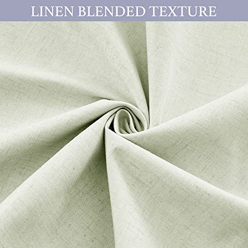 Natural Linen Textured French Door Window Curtains 100% Blackout (Light Sage / 26"W x 80"L (Pack of 1))