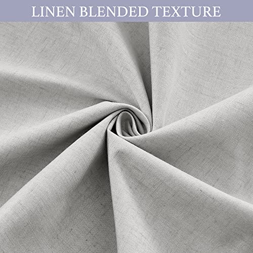Natural Linen Textured French Door Window Curtains 100% Blackout (Concrete Grey / 26"W x 80"L (Pack of 1))