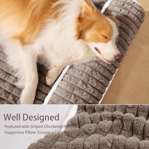 Orthopedic Large Dog Bed Pillow Pet Sofa Bed 56''X40'' Taupe (Taupe / 56"L x 40"W x 3.5"Th)