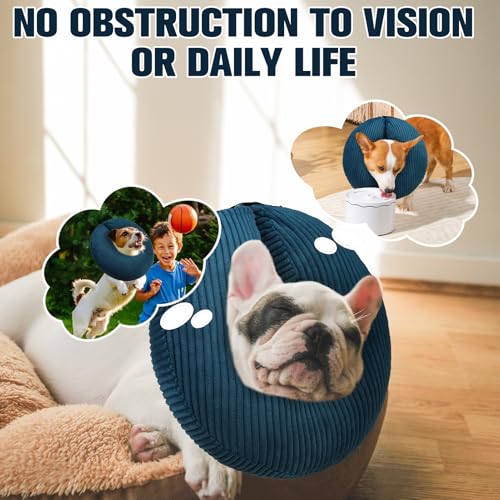 Inflatable Dog Cone Collar (Navy Blue / M(Neck: 13"-16" | Diameter: 16.5"))
