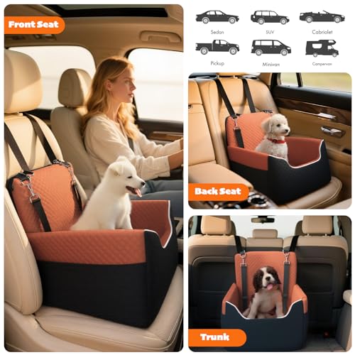 Dog Car Seat for Small (Black/Brown)