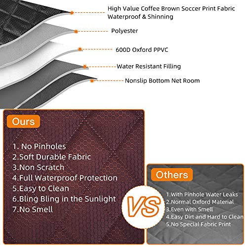 Dog Car Seat Cover for Back Seat Cover for Kids (Cofee Brown / ISOFIX X-Large)