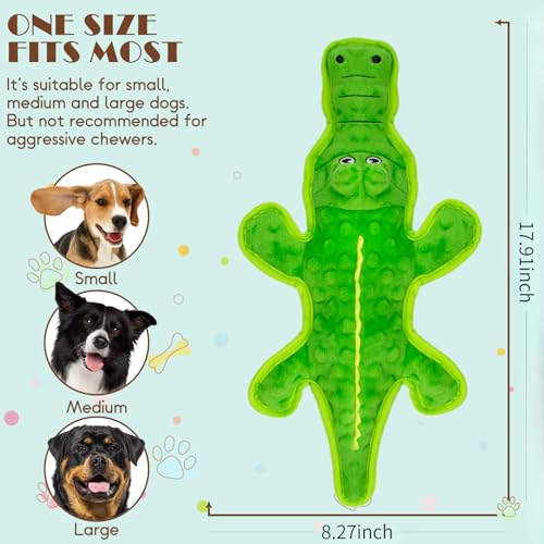 No Stuffing Dog Squeak Toys (Green)