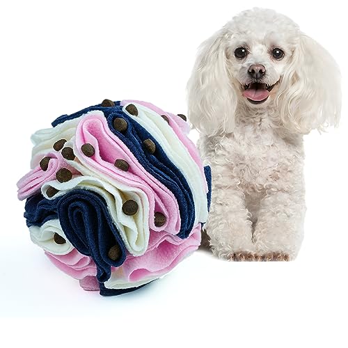 Pet Snuffle Ball (Classic pink blue white / 15cm)