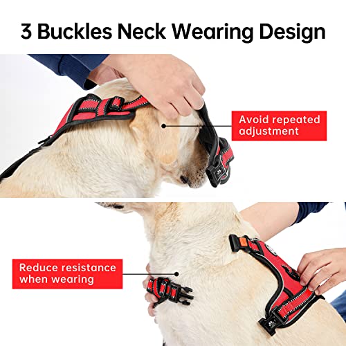 No Pull Dog Harness for Large Dogs (Red / Large)