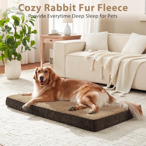 Orthopedic Dog Bed for Large Dogs (L(35"x22") / Brown)