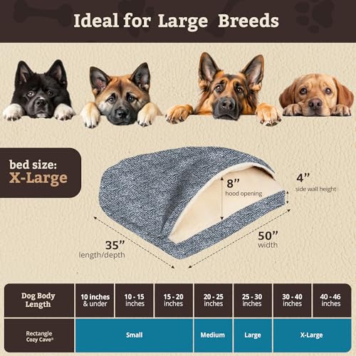 Rectangle Cozy Cave Dog Bed (Palmer Indigo / Extra Large)