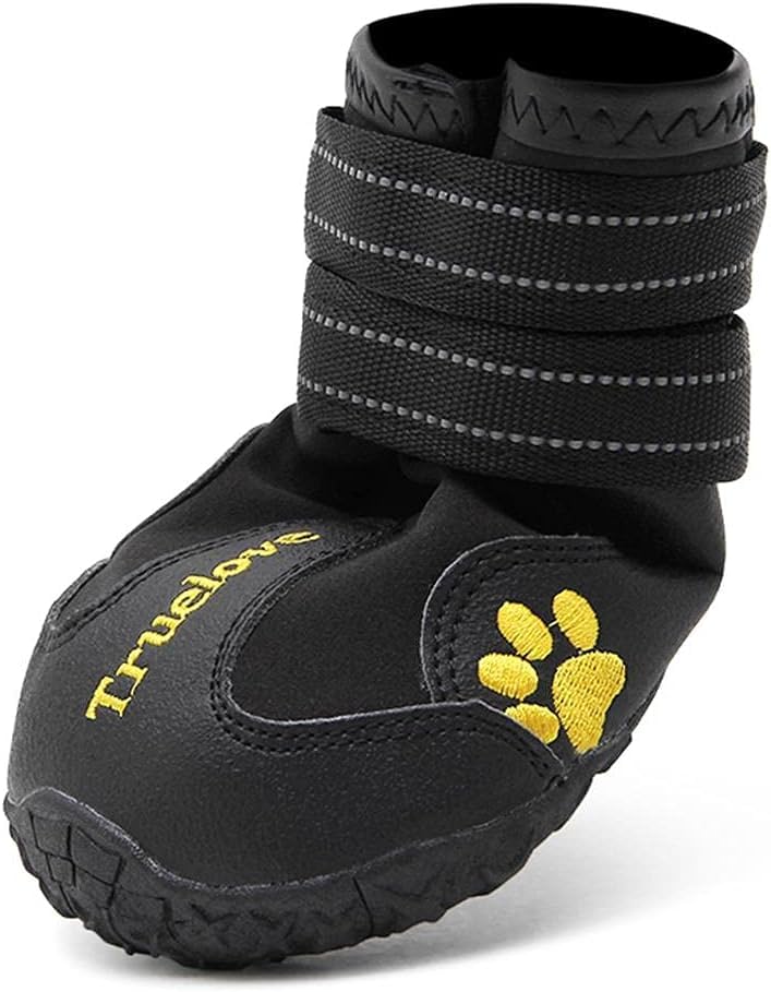 Non Slip Reflective Dog Boots Paw Protect Shoes (6# / Black)