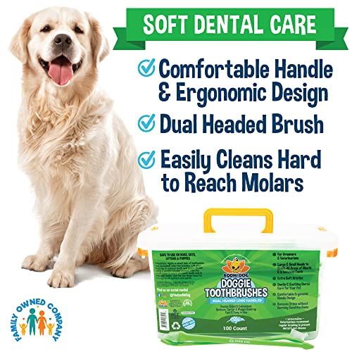 Dual Headed Toothbrush for Dogs & Cats (1 Count (Pack of 100))
