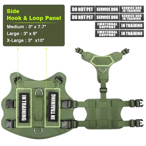 Service Dog Vest Harness for Large Dog (Large / Green)