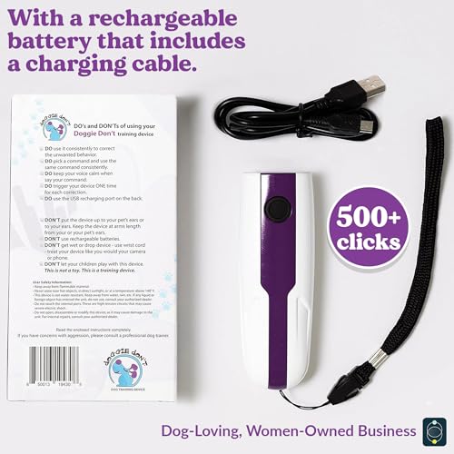 Doggie Don’t Anti Barking Device for Dogs (Purple, Rechargeable Battery)