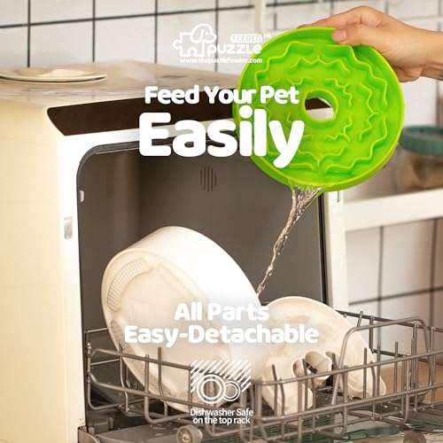 Slow Feeder Dog Bowl for Puppies with Non (M / Light Green)