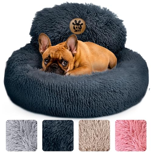 PetJett Small Dog Bed (Dark Gray / Small - 23”L x 23”W x 8”Th)