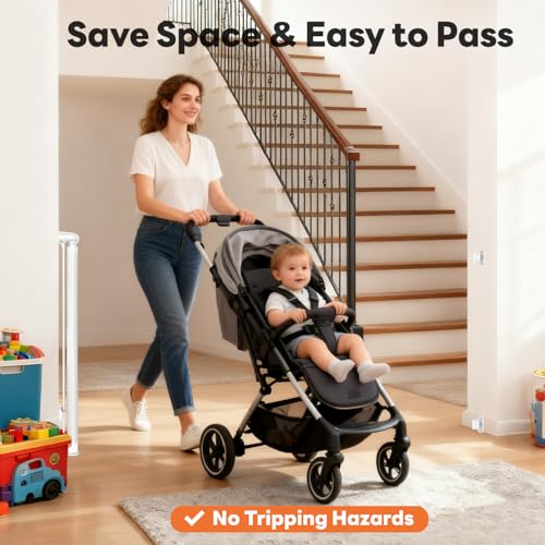 70 Inch Wide Retractable Baby Gate for Doorways (White / 33'' Tall X 70'' Wide)