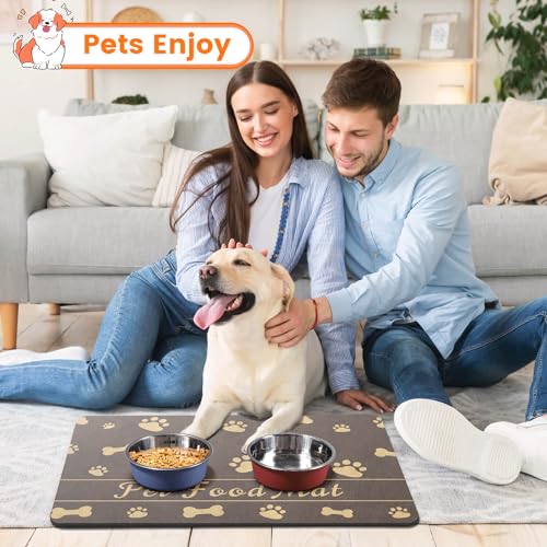 Pet Feeding Mat (Brown / 27"L x 17"W)