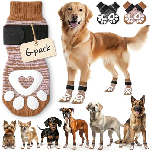Anti Slip Dog Socks (Brown / XL)