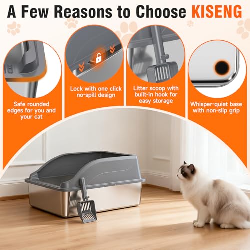 2PACK XL Stainless Steel Litter Box (Dark Grey 2PACK XL)
