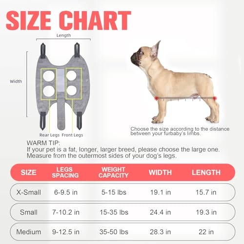 Dog Grooming Hammock Harness for Dogs & Cats with Pet Nail Clipper Trimmer (M / Grey 1)