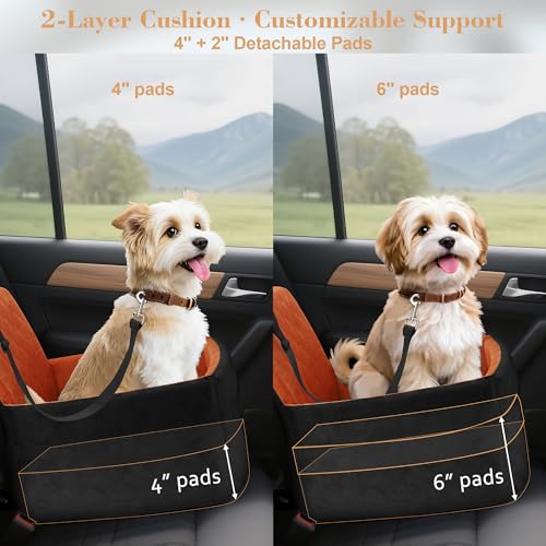 Dog Car Seat for Small (black-brown)