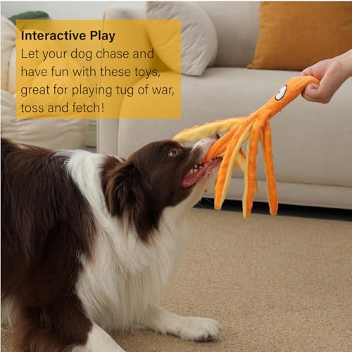 2 Pack Octopus Dog Toys (Blue+Orange)