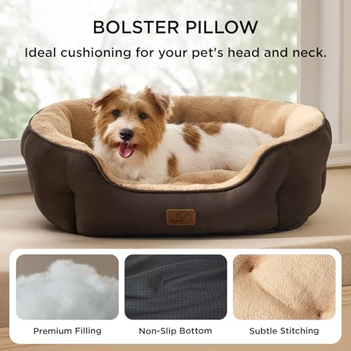 Medium Dog Bed Washable (28"L x 24"W x 8"Th / Brown)