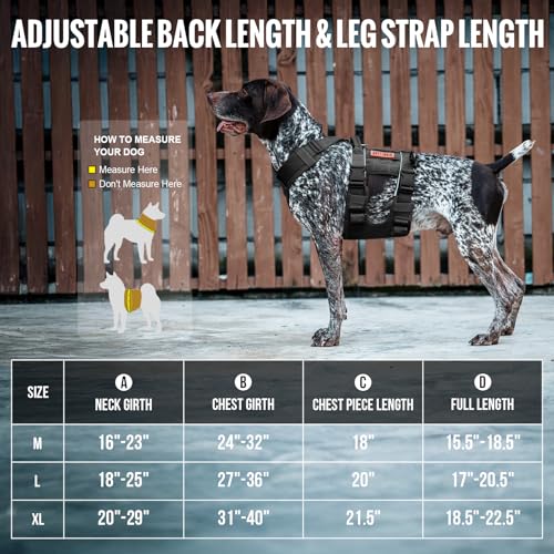 Breathable Dog Lift Harness for Large Medium Sized Dogs (X-Large / Black)