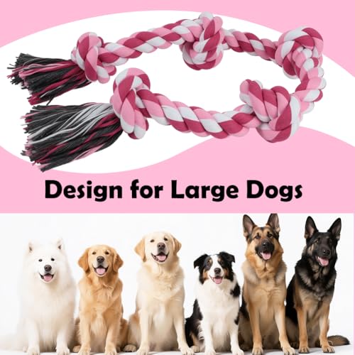 Dog Rope Toy for Large Dogs (Pink / Large)