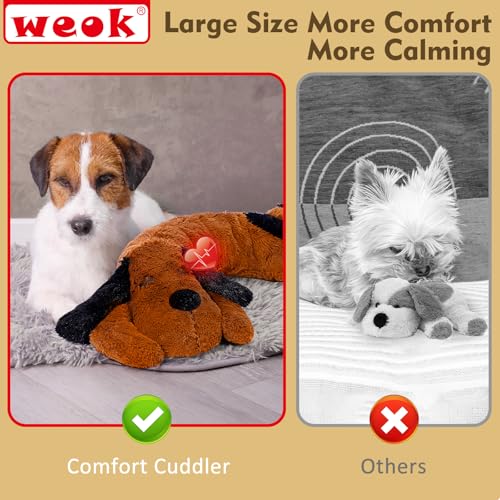 Puppy Heartbeat Toy for Separation Anxiety Relief (BROWN++++)