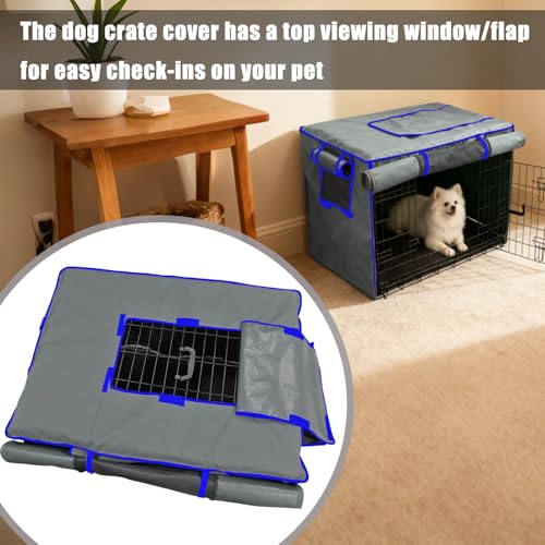 36 Inch Grey Dog Crate Cover (36.0"L x 23.0"W x 25.0"H / Grey)