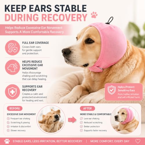 Dog Ear Wrap for Dogs (PINK / Medium)